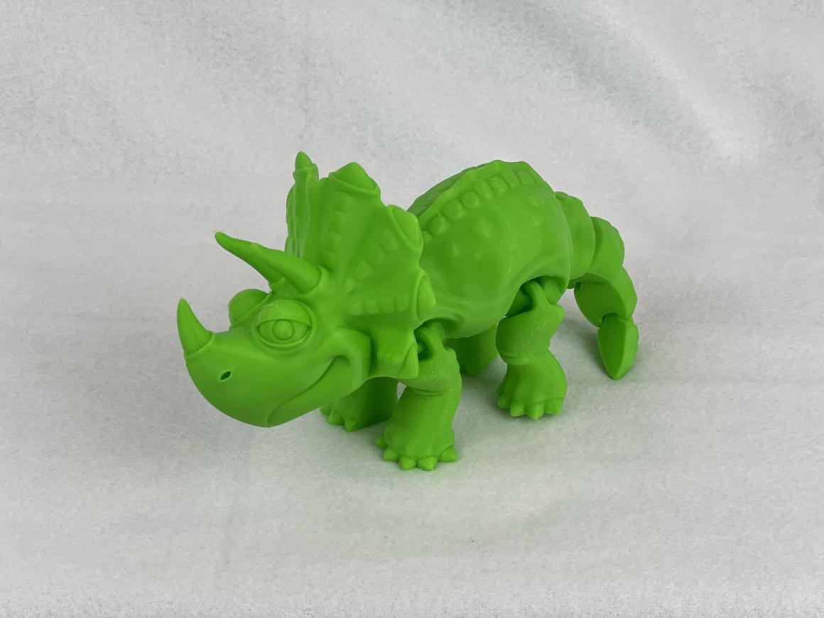 Articulated Triceratops Toy | Durable PLA+ Material | Bobble Head, Wiggling Tail, and Moving Legs | Chibi Style | Vibrant Colors