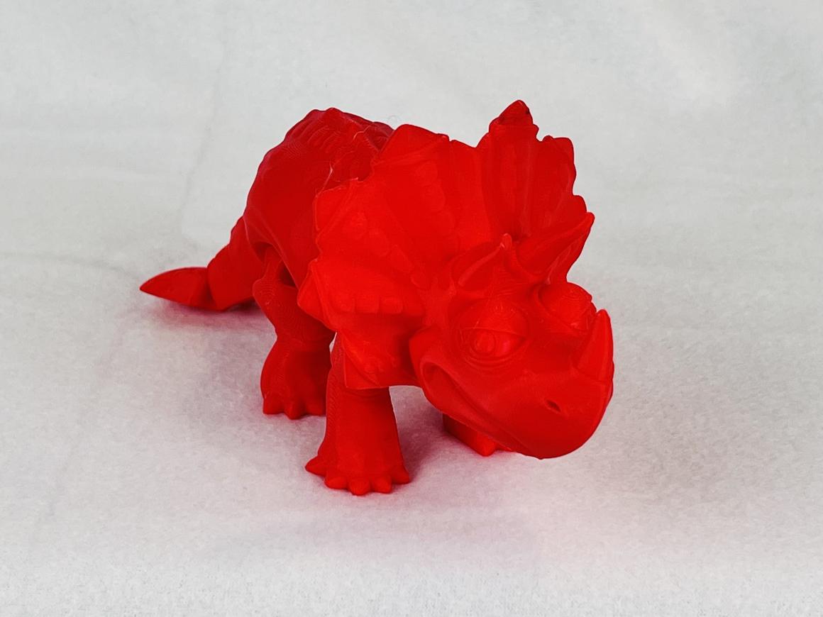 Articulated Triceratops Toy | Durable PLA+ Material | Bobble Head, Wiggling Tail, and Moving Legs | Chibi Style | Vibrant Colors