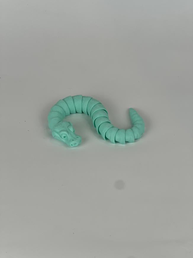 Expressive Baby Boa Constrictor with ASMR Rattle | Life-Like Movements | Durable Ball Joints | 11in PLA+ Reptile Toy