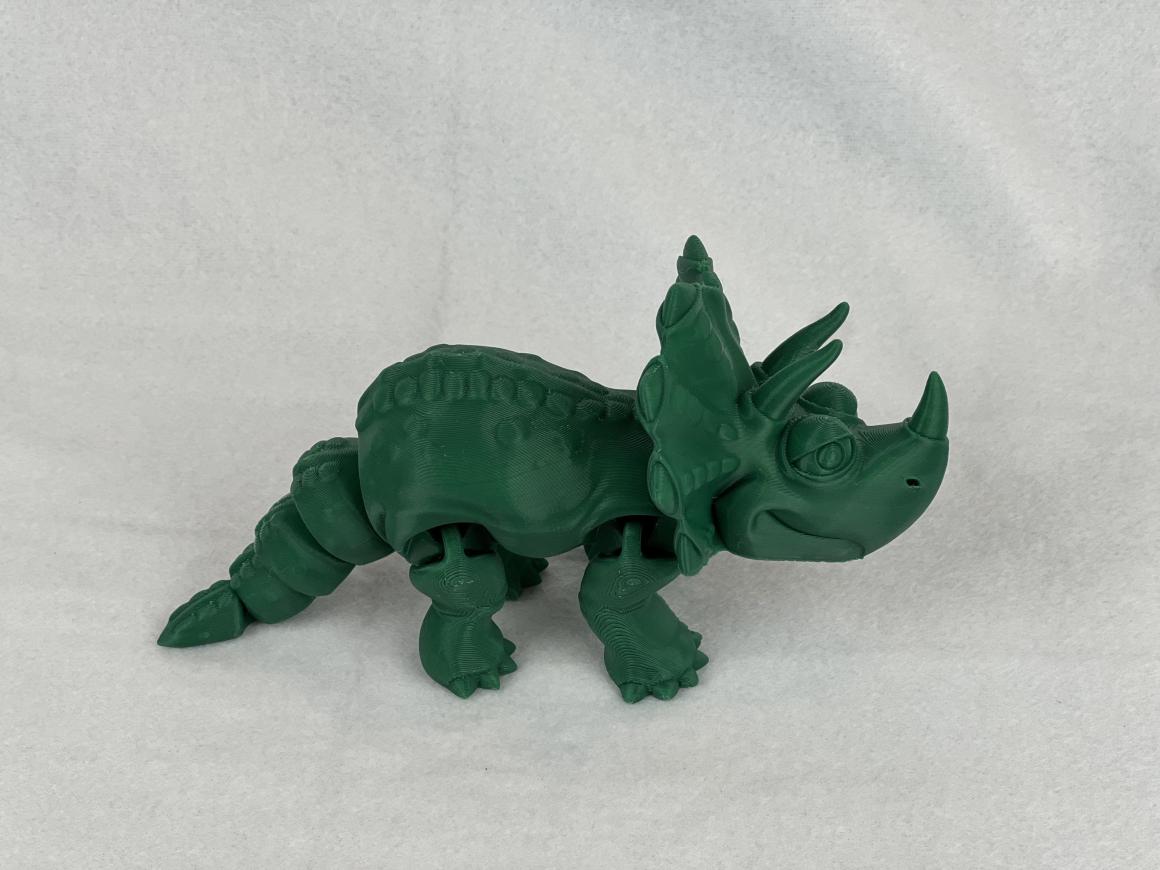 Articulated Triceratops Toy | Durable PLA+ Material | Bobble Head, Wiggling Tail, and Moving Legs | Chibi Style | Vibrant Colors