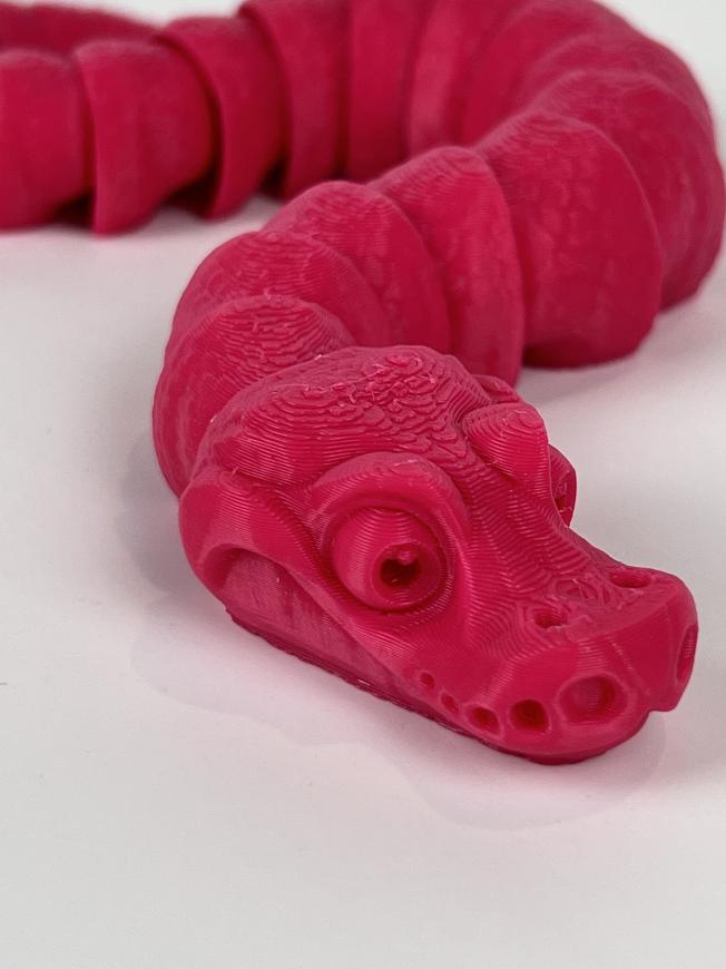 Expressive Baby Boa Constrictor with ASMR Rattle | Life-Like Movements | Durable Ball Joints | 11in PLA+ Reptile Toy