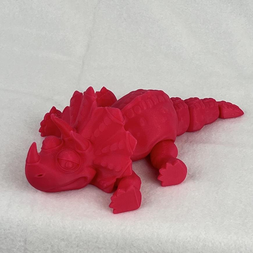 Articulated Triceratops Toy | Durable PLA+ Material | Bobble Head, Wiggling Tail, and Moving Legs | Chibi Style | Vibrant Colors