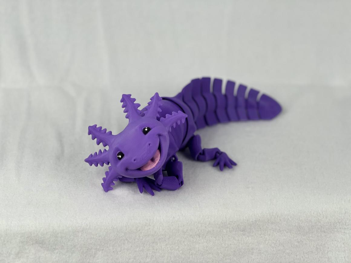 Whimsical Articulated Axolotl Toy: Bright and Durable, ASMR Sounds, and Lovable Smile