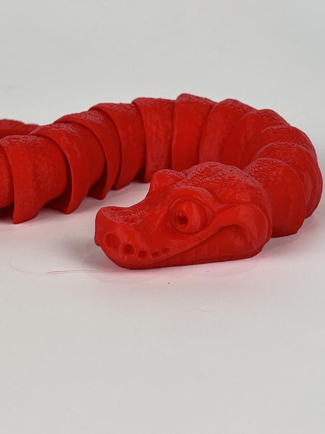 Expressive Baby Boa Constrictor with ASMR Rattle | Life-Like Movements | Durable Ball Joints | 11in PLA+ Reptile Toy