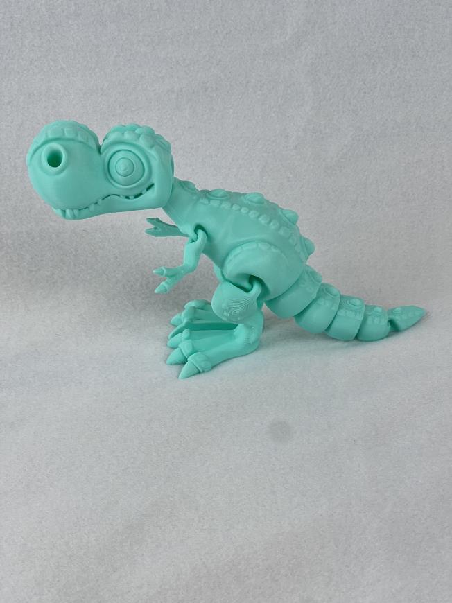 "Articulated T-Rex Toy | Durable PLA+ Material | ASMR Rattle Feature | Bobble Head, Wiggling Tail, and Moving Legs | Chibi-Style Design