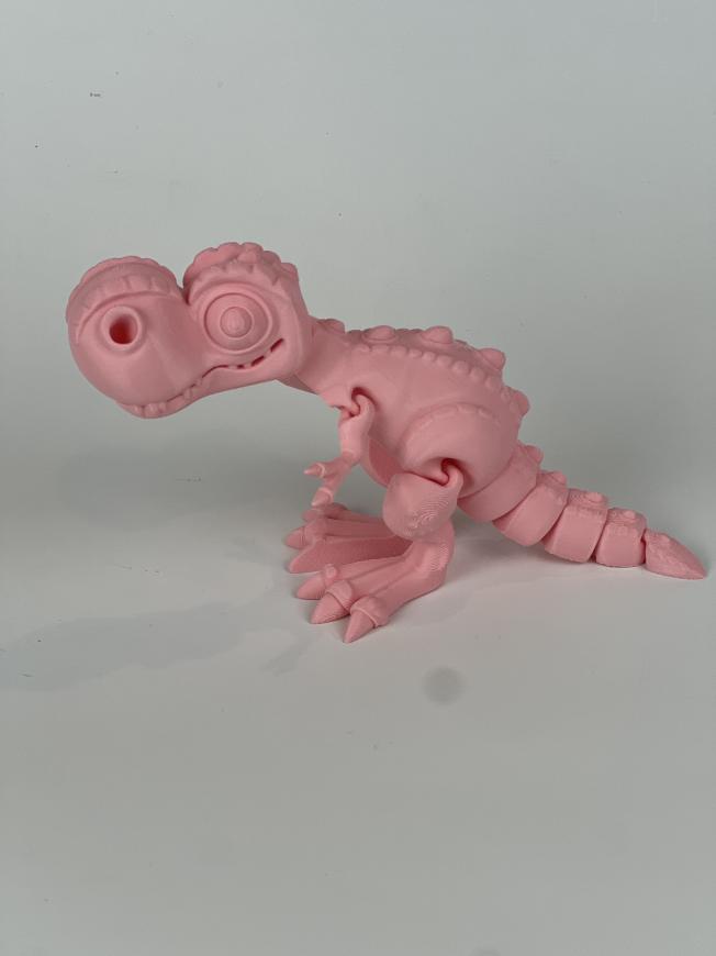 "Articulated T-Rex Toy | Durable PLA+ Material | ASMR Rattle Feature | Bobble Head, Wiggling Tail, and Moving Legs | Chibi-Style Design