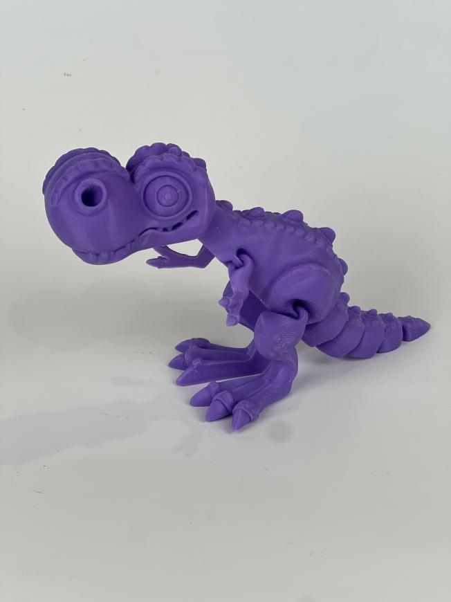 "Articulated T-Rex Toy | Durable PLA+ Material | ASMR Rattle Feature | Bobble Head, Wiggling Tail, and Moving Legs | Chibi-Style Design