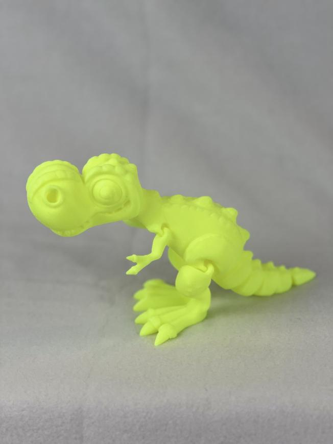 "Articulated T-Rex Toy | Durable PLA+ Material | ASMR Rattle Feature | Bobble Head, Wiggling Tail, and Moving Legs | Chibi-Style Design
