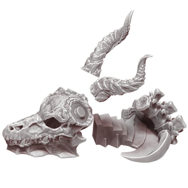 Dragon Skull Dice Tower / Terrain Piece with Dice Storage Horns GST3d (best for painting)