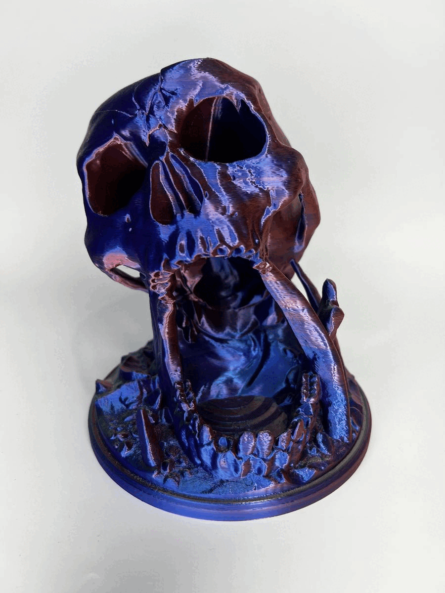 Dragon Skull Dice Tower / Terrain Piece with Dice Storage Horns Triple Extrusion