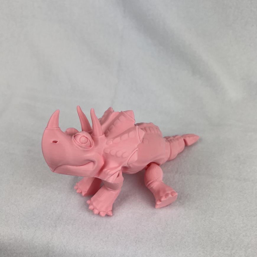 Articulated Triceratops Toy | Durable PLA+ Material | Bobble Head, Wiggling Tail, and Moving Legs | Chibi Style | Vibrant Colors