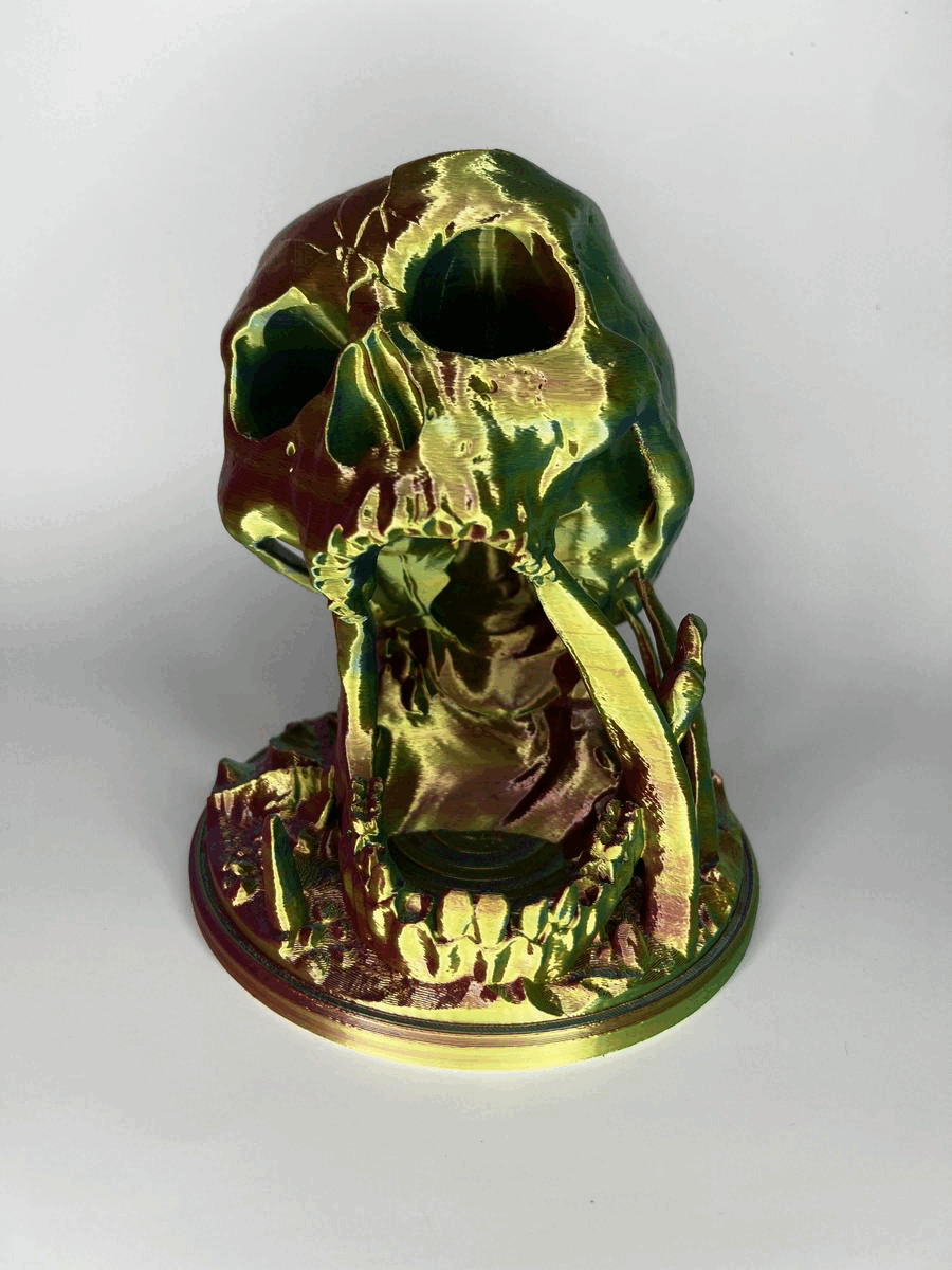 Dragon Skull Dice Tower / Terrain Piece with Dice Storage Horns Triple Extrusion