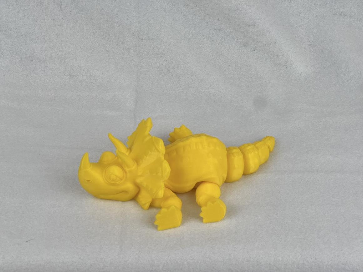 Articulated Triceratops Toy | Durable PLA+ Material | Bobble Head, Wiggling Tail, and Moving Legs | Chibi Style | Vibrant Colors