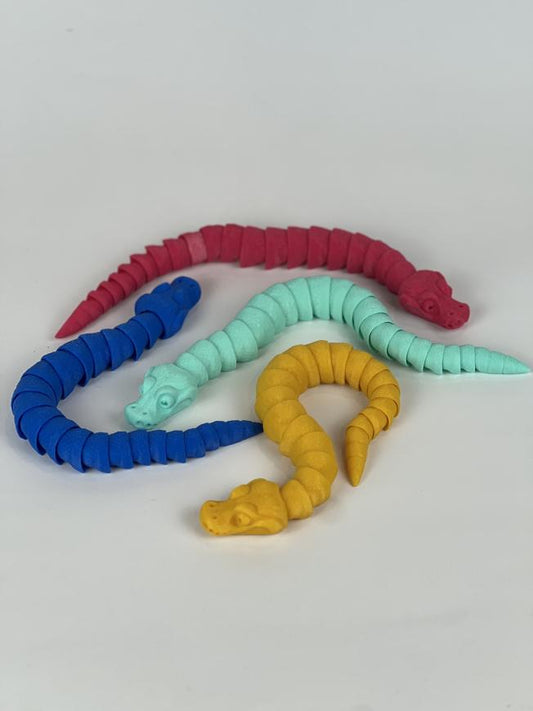 Expressive Baby Boa Constrictor with ASMR Rattle | Life-Like Movements | Durable Ball Joints | 11in PLA+ Reptile Toy