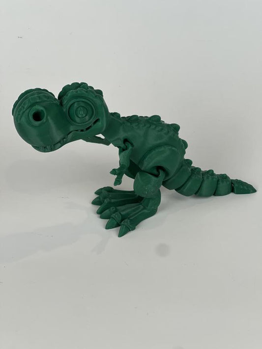 "Articulated T-Rex Toy | Durable PLA+ Material | ASMR Rattle Feature | Bobble Head, Wiggling Tail, and Moving Legs | Chibi-Style Design