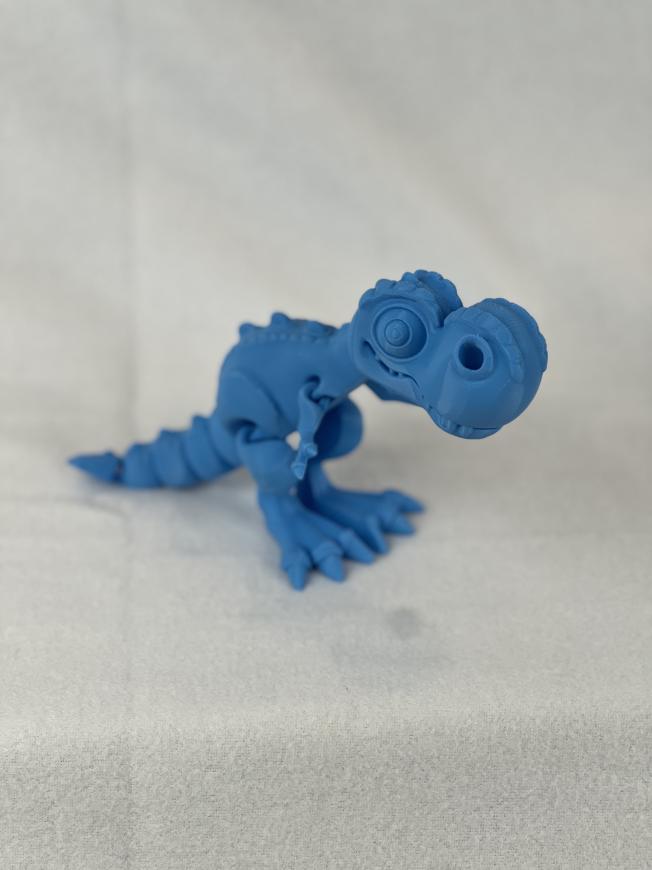 "Articulated T-Rex Toy | Durable PLA+ Material | ASMR Rattle Feature | Bobble Head, Wiggling Tail, and Moving Legs | Chibi-Style Design