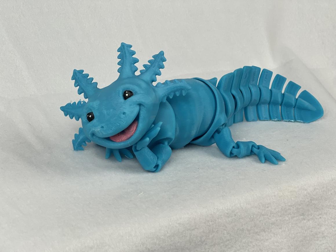 Whimsical Articulated Axolotl Toy: Bright and Durable, ASMR Sounds, and Lovable Smile