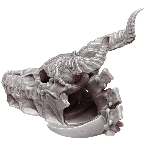 Dragon Skull Dice Tower / Terrain Piece with Dice Storage Horns Dual Extrusion