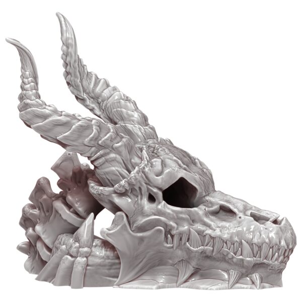 Dragon Skull Dice Tower / Terrain Piece with Horn Dice Storage Strong Hero Glitter