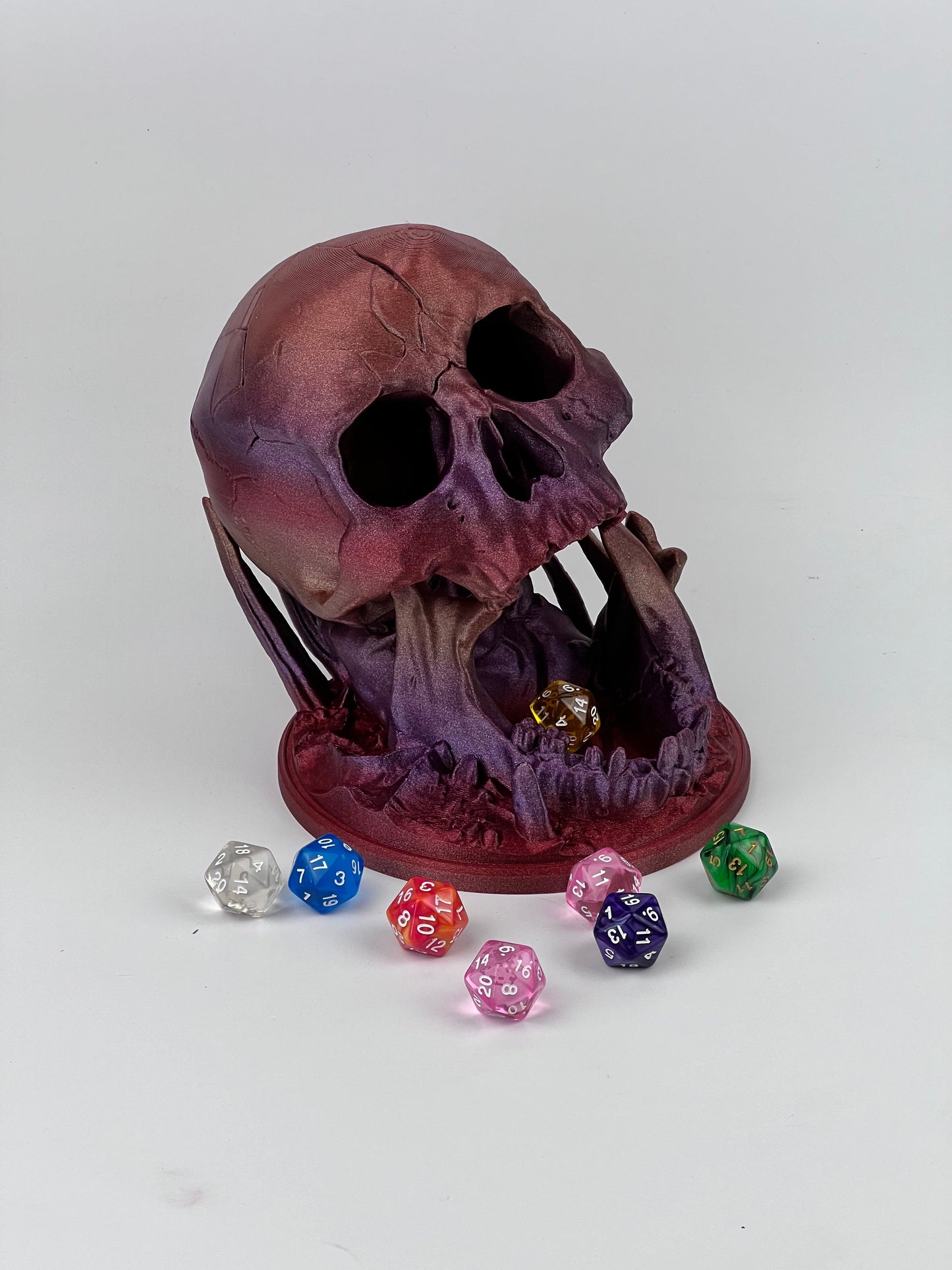 Dragon Skull Dice Tower / Terrain Piece with Horn Dice Storage Strong Hero Glitter