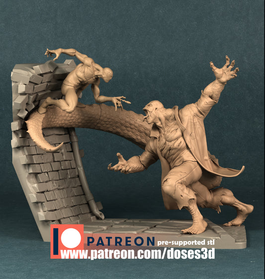 Doses3d Lizardman and Spiderman Diorama